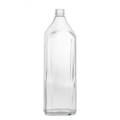 Wholesale 1 Liter Square Tequila Bottle High Flint Glass with Pilfer-Proof Finish for GUALA Neck for Oil Vinegar Liquors