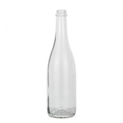 Luxury 750 ml Clear Empty Round Bottom Glass Bottle With Screw Lid for Tequila Champagne Made in China