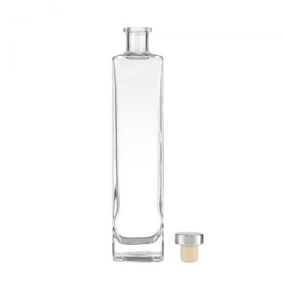 Factory High Quality Custom Design Mini Glass Bottle Clear Empty Square round Whisky Tequila Brandy Vodka Water Champagne