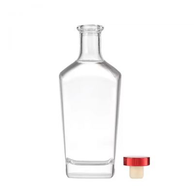 Decorative Spirit Bottles 50ml 750ml 1L 1000ml 850ml 700ml Round Glass Tequila Bottle with Cork Hot Stamping Box Packing