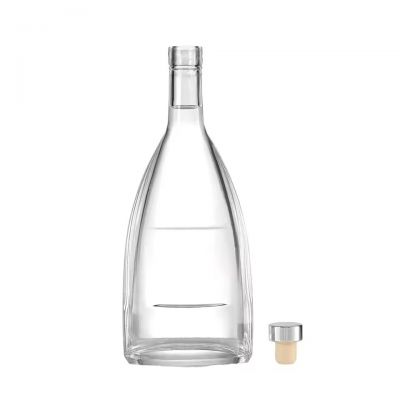 Crystal Thick-Bottomed Oval Factory Source 700ml Customizable Glass Bottle Gin Brandy Bottle Whiskey Vodka Tequila Good Value