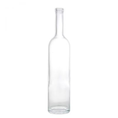 Hot Sale Customized Low-price Ice Wine 750ml Glass Bottle Tall Round Shape Long Neck Glass Bottle With Cork Top