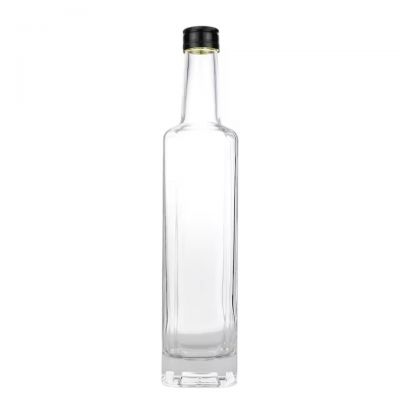 500ml Source Factory Customized Screw Mouth square Long Neck Thick Bottom Whiskey Vodka Liquor Glass Bottle