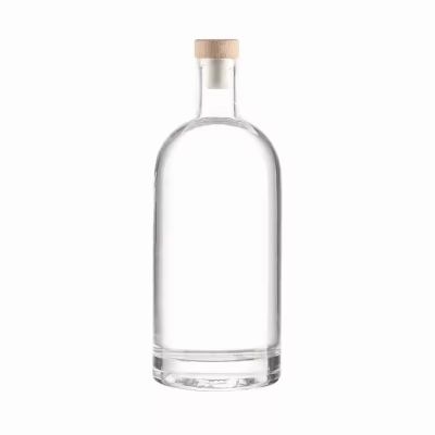Clear 750ml Super Flint Glass Vodka Brandy Whiskey Tequila Bottle with Cork Sealing Empty Glass Bottles Product Category