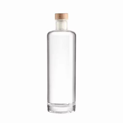 Wholesale Brandy Gin Wine Whiskey Tequila Rum Glass Bottles 500ml Cork Sealing Custom Logo