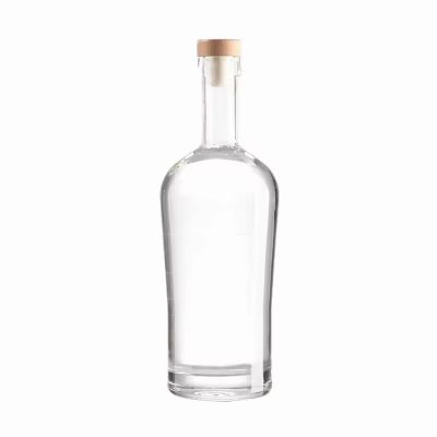 Super Transparent Flint Glass Wine Bottle with Cork Sealing 750ml Capacity for Whisky Vodka Tequila Beverages