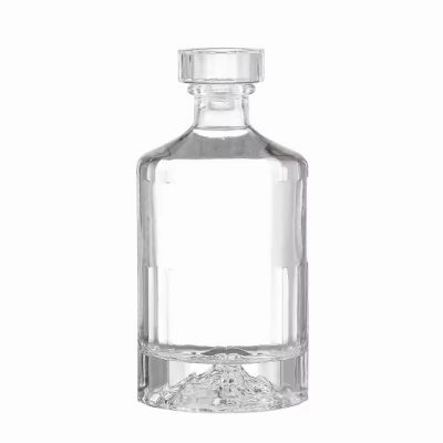 High Quality 250ml/500ml Clear Volcano Shape High Flint Glass Bottle Glass Stopper for Vodka Brandy Wine Tequila Energy Drinks