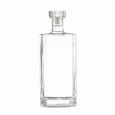 Square Cork-Lid Beverage Glass Bottles for Tequila Brandy Whiskey Gin Spirits and Fruit Wine Empty Wine Jars