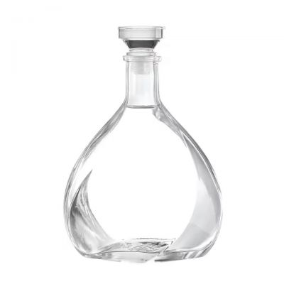 Custom 750ml Transparent Glass Bottle with Cork Seal Screen Printing & Hot Stamping Process for Tequila Brandy & Energy Drinks