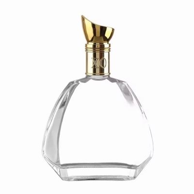 Wholesale High Quality 750ml Clear Glass Bottles Square Shape with Cork Seal for Spirits Liqueur Wine-Private Label