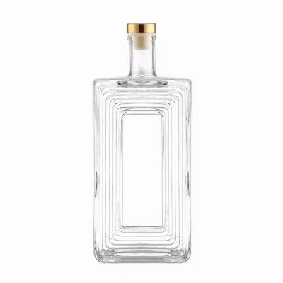 Exquisite Empty Clear Glass Wine and Brandy Bottle with Cork Sealing Diverse Styles for Brandy and Tequila