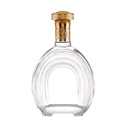 520ml Quality Flat-Top Cork Top Crown Cap Manufacturer's Empty Flint Glass Decanter for Brandy and Tequila Packaging