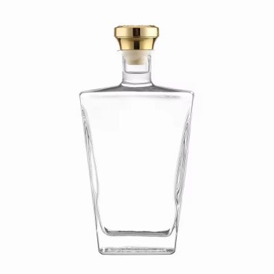 Hot Customizable 500ml 1000ml Square Glass Spirit Bottle Custom Printed Logo for Vodka Whiskey Rum Tequila Rubber Stoppers for