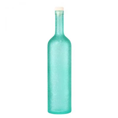 A Vial of Ice and Fire Ingenious Ice-Crack Azure Transparent Empty 500ml 750ml Glass Liquor Bottle Frost & Blaze