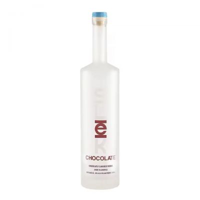 Minimalist Scandinavian Fashion Empty Frosted Transparent 500ml 750ml Glass Vodka Bottle With Cork Cap