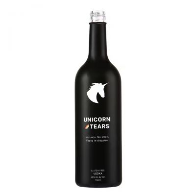 Customized logo 500ml 750ml Empty Spraying Matte Black Vodka Tequila Brandy Whiskey Glass Spirit Liquor Bottle with Screw Cap