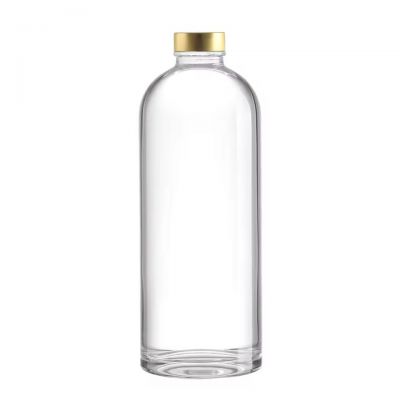 Customized LOGO Printing Packaging Clear Transparent Empty 500ml 750ml Gin Whisky Rum Glass Liquor Bottle