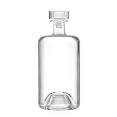 Creative Transparent Bottom Round Decoration Sealed 300ml 750ml Glass Spirits Bottle High-end Whiskey Brandy Liquor Glass Bottle
