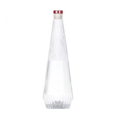 Engraving Vertical Stripes 500ml 700ml 750ml Spirits Glass Bottles Empty Liquor Glass Bottles for Tequila Vodka Brandy Whisky