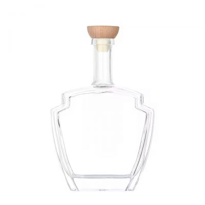 Glass Bottle Manufacturer Custom Flat Luxury Empty 750 ml 1000ml Gin Alcohol Whisky Liquor Rum Vodka Glass Bottles with Cap