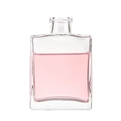 100ml 200ml Flat Cute Fancy Empty Luxury Room Perfume Reed Diffuser Glass Bottle with Cork Lids