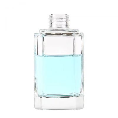 New Luxury Home Air Fresh Aromatherapy 30ml Clear Perfume Glass Bottles Fireless Fragrance Oil Square Reed Diffuser Bottles