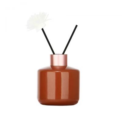 Marble Texture Dark Red Empty Luxury Perfume Bottle 20mL 30mL 50mL 100mL Round Glass Diffuser Bottle for High-End Site
