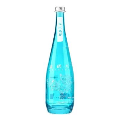 China Factory Customized Color Glass Water Bottle with Screw Cap for Energy Drinks Sparkling Water Soda Glass Bottle