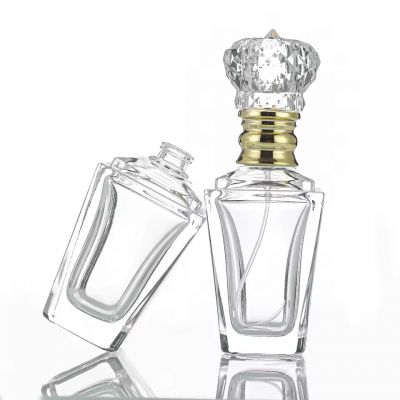 Hot Sale in Stock Custom Logo Square Transparent 60ml Empty Glass Perfume Bottle with Luxury Lid