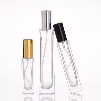 Ultra-Fine Pump Sprayer Transparent Glass Bottle 30ml 50ml 100ml in Stock Custom Logo Cap Glass Perfume Bottle