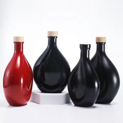 High Quality Flat Glass Bottle for Spirit Tequila Brandy Whiskey 500/1000 Capacity Factory Direct Shipping Cork Hot Stamping