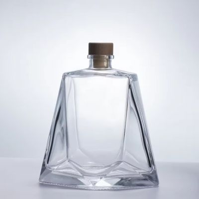 Wholesale Customized Flat Bottom Beverage Bottle Thick Bottom Glass Spirits Brandy Xo Whiskey Rum Tequila Manufacturer's Price