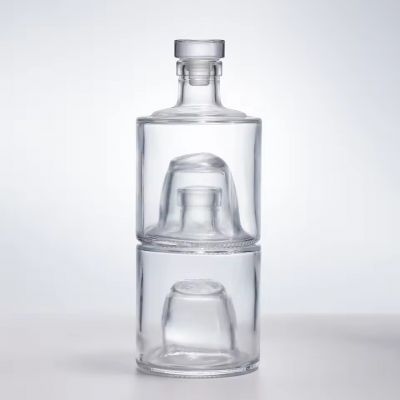 500ml Stacked Fruit Wine Beverage Coffee Vodka Empty Glass Jars with Hot Stamping Sealed Candle Cups for Beverages Tequila Use