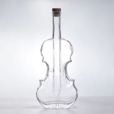 Customizable 750ml High Borosilicate Glass Wine Bottle Elegant Transparent Design for Whiskey Brandy Wine Flat Cork Lid Tequila