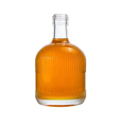Hot Sale 375ml Clear Glass Juice Bottle Empty Liquor Bottle with Screw Cap