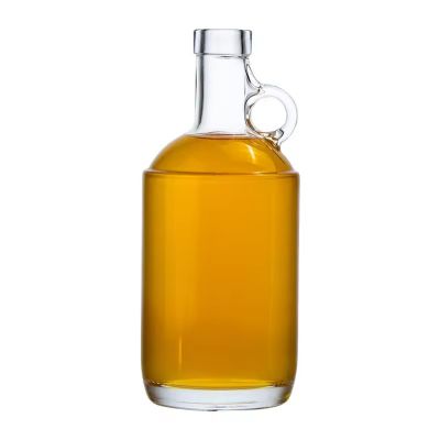 Clear 750ml Moonshine Jug Luxury Spirit Glass Liquor Bottle 750 ml with Bar Top Cork and Handle