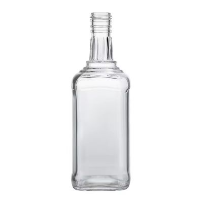 Premium Square Shaped Empty Alcohol Brandy Whisky Glass Bottles Custom Liquor 700ml Vodka Whisky Bottle Wholesale