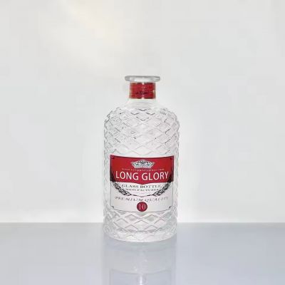 Stock Spirits Glass Bottle for Spirits Whisky Brandy Tequila Liquor Bottle with Cork Label 750ml 700ml 500ml