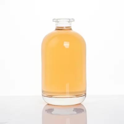 Packaging & Printing Glass Packaging Glass Bottles Wholesale Custom 1000ml Empty Glass Liquor Bottle Vodka Gin Bottle with Glass Cap Glass Bottle Factory