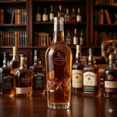 750ml Round Clear Glass Spirit Bottle – Wholesale Liquor Bottle with Cork | Customizable