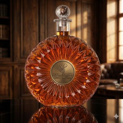 Custom 700ml / 500ml Extra Flint Glass Bottle with Cork Cap