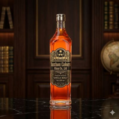 700ml Extra Flint Glass Liquor Bottle with Cork Cap