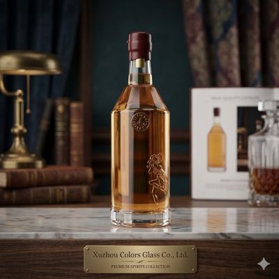 Wholesale 500ml Round Super Flint Glass Spirit Bottles