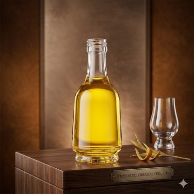 Custom 500ml Super Flint Glass Liquor Bottle with Hot Stamping