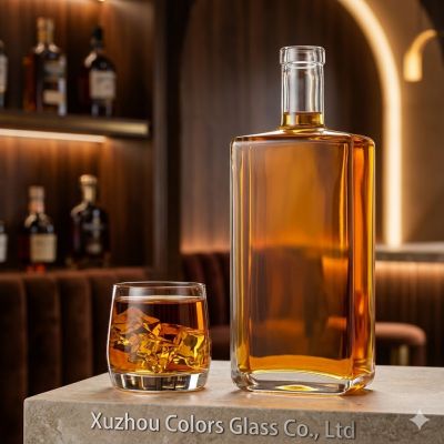 500ml Flat Square Glass Liquor Bottle